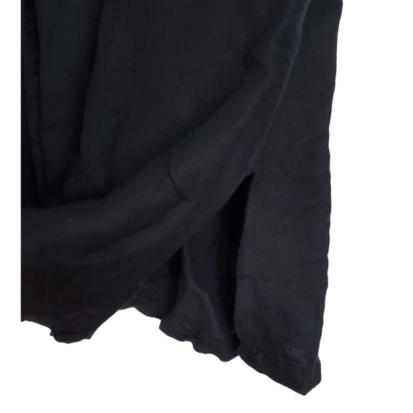 MNG Mango casual size 4 Loli linen blend 3/4 sleeves v neck midi dress black - Picture 7 of 14